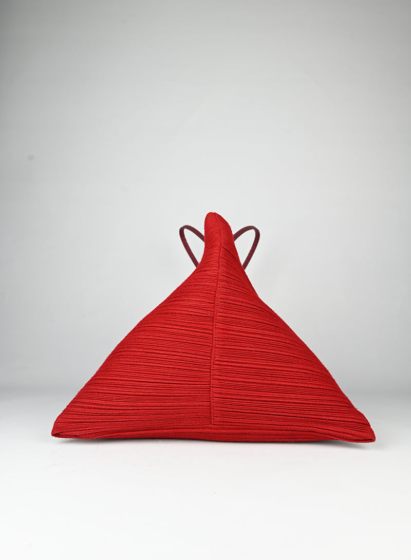 Pleats Please Miyake Borsa trangolare rossa