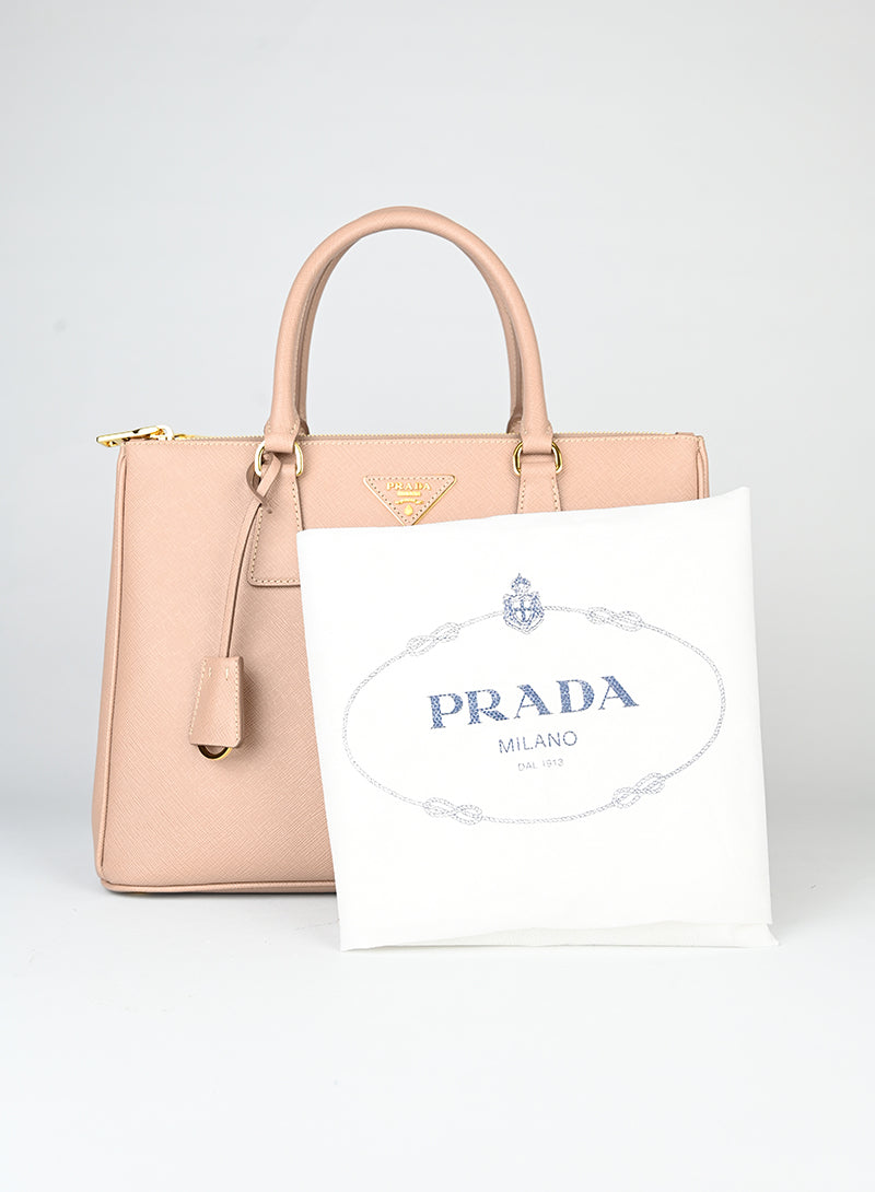 Prada Borsa Galleria Large in pelle rosa cipria