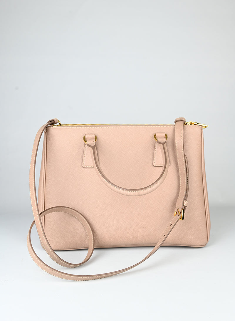 Prada Borsa Galleria Large in pelle rosa cipria