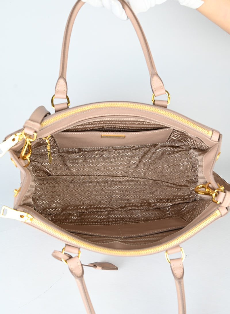 Prada Borsa Galleria Large in pelle rosa cipria