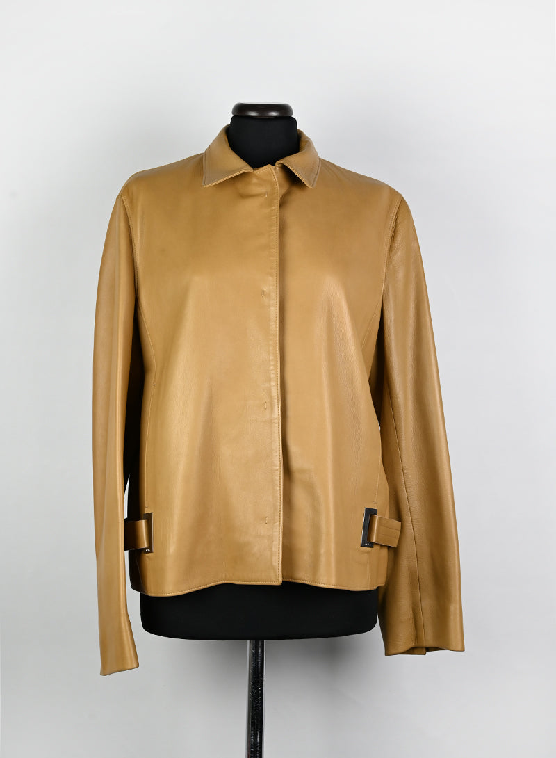 Prada Giacca in pelle nappa biscotto - Tg. 44