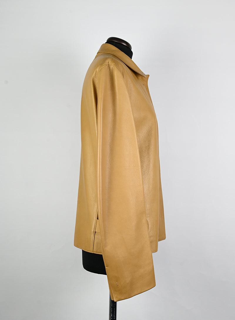 Prada Giacca in pelle nappa biscotto - Tg. 44
