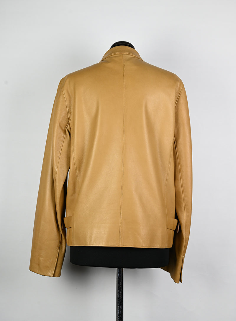 Prada Giacca in pelle nappa biscotto - Tg. 44