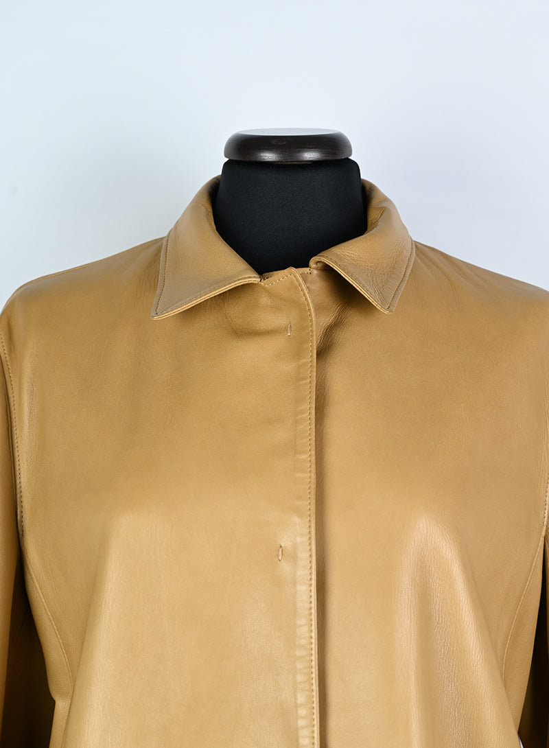 Prada Giacca in pelle nappa biscotto - Tg. 44