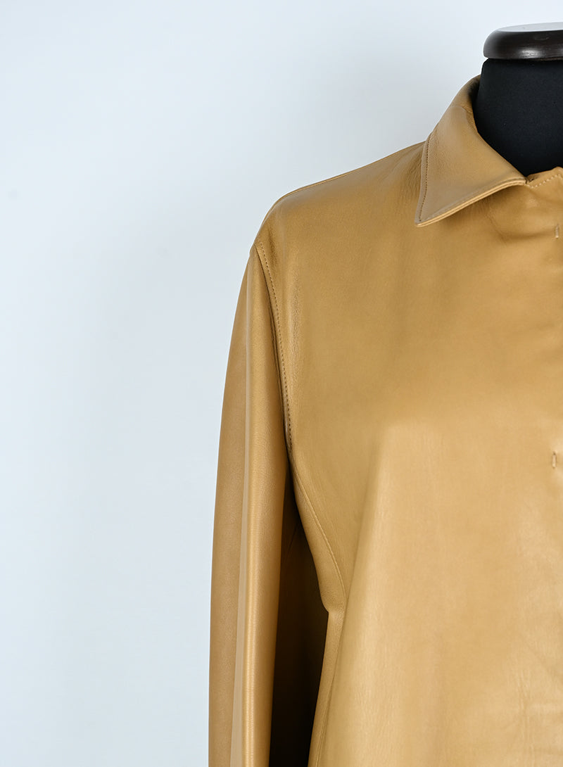 Prada Giacca in pelle nappa biscotto - Tg. 44