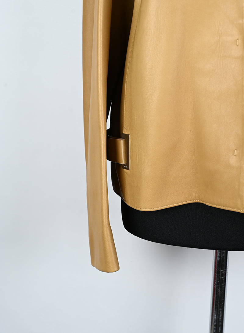 Prada Giacca in pelle nappa biscotto - Tg. 44