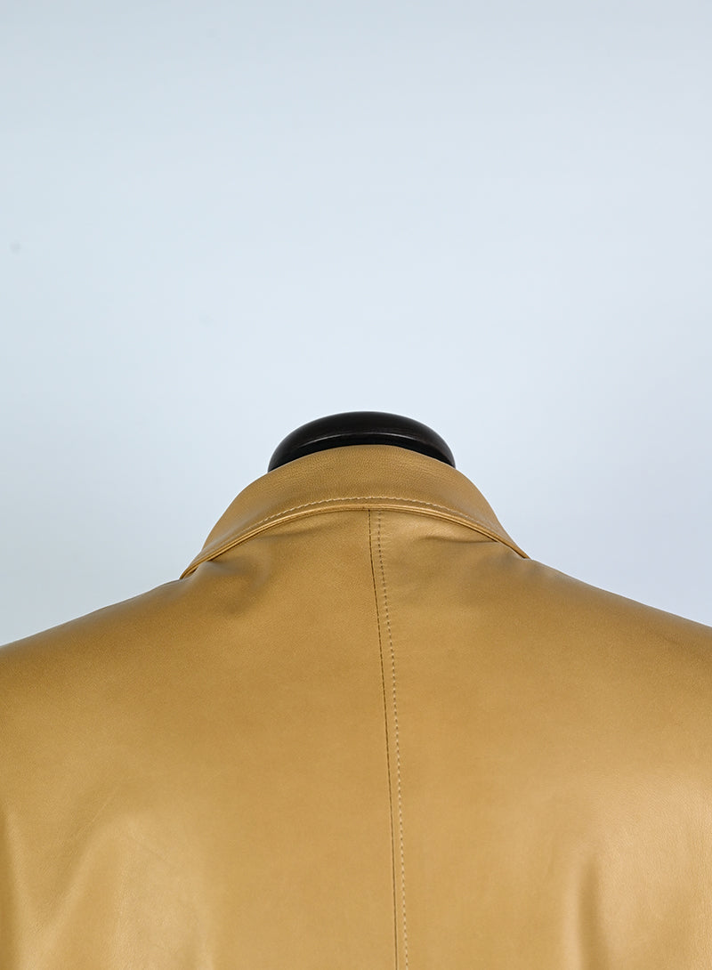 Prada Giacca in pelle nappa biscotto - Tg. 44