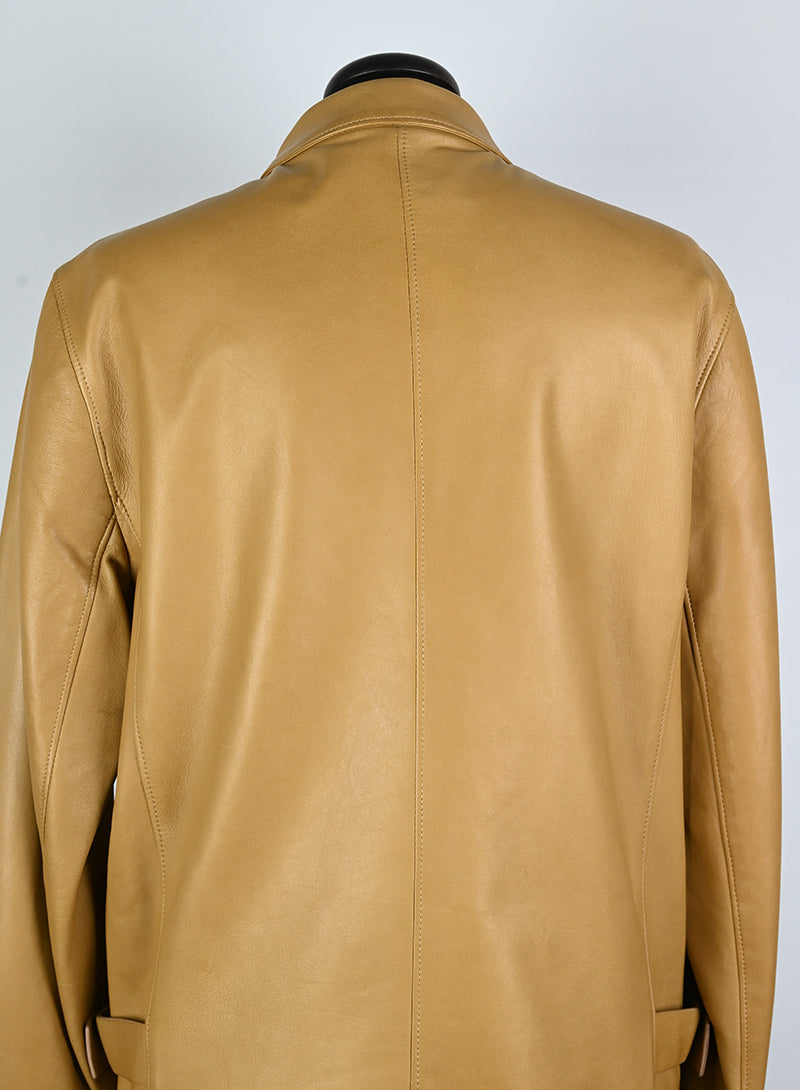 Prada Giacca in pelle nappa biscotto - Tg. 44