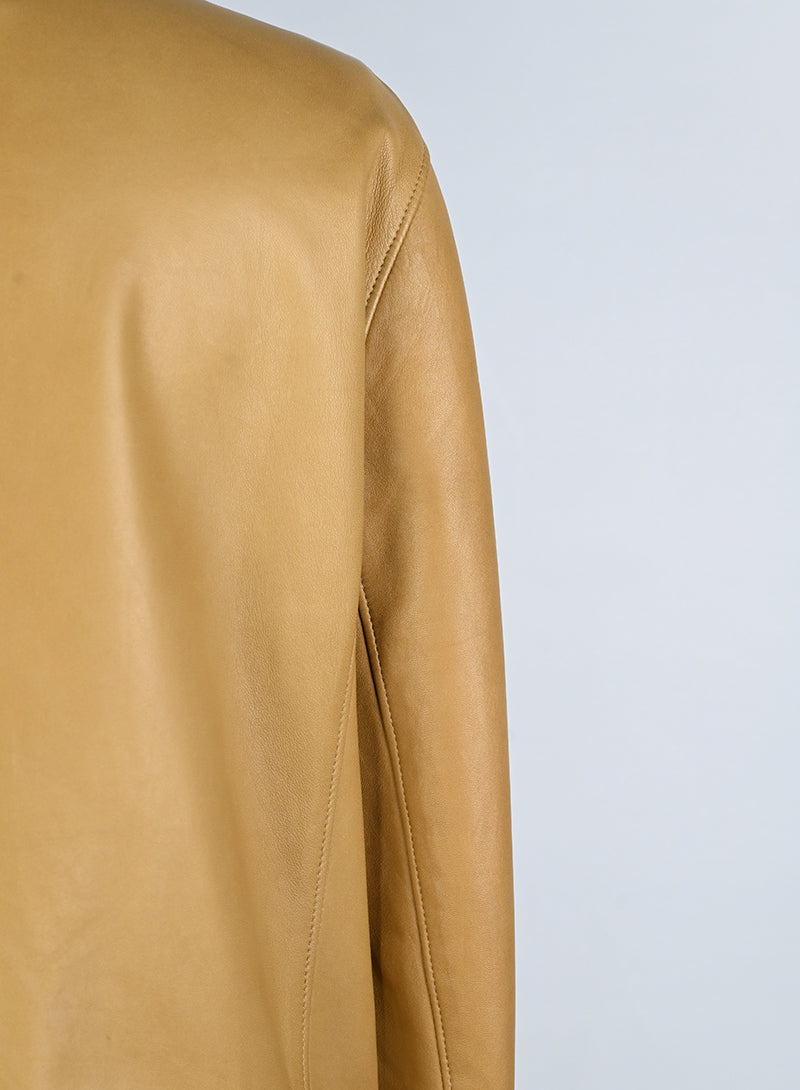 Prada Giacca in pelle nappa biscotto - Tg. 44