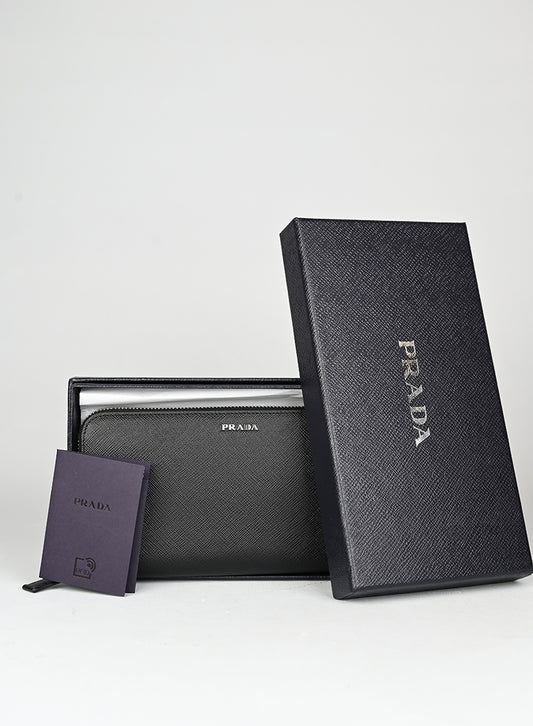 Prada Portafogli in pelle Saffiano nera