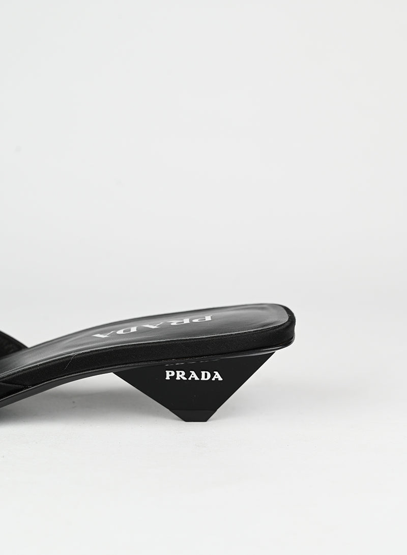 Prada Sandali sabot in raso neri - N. 41