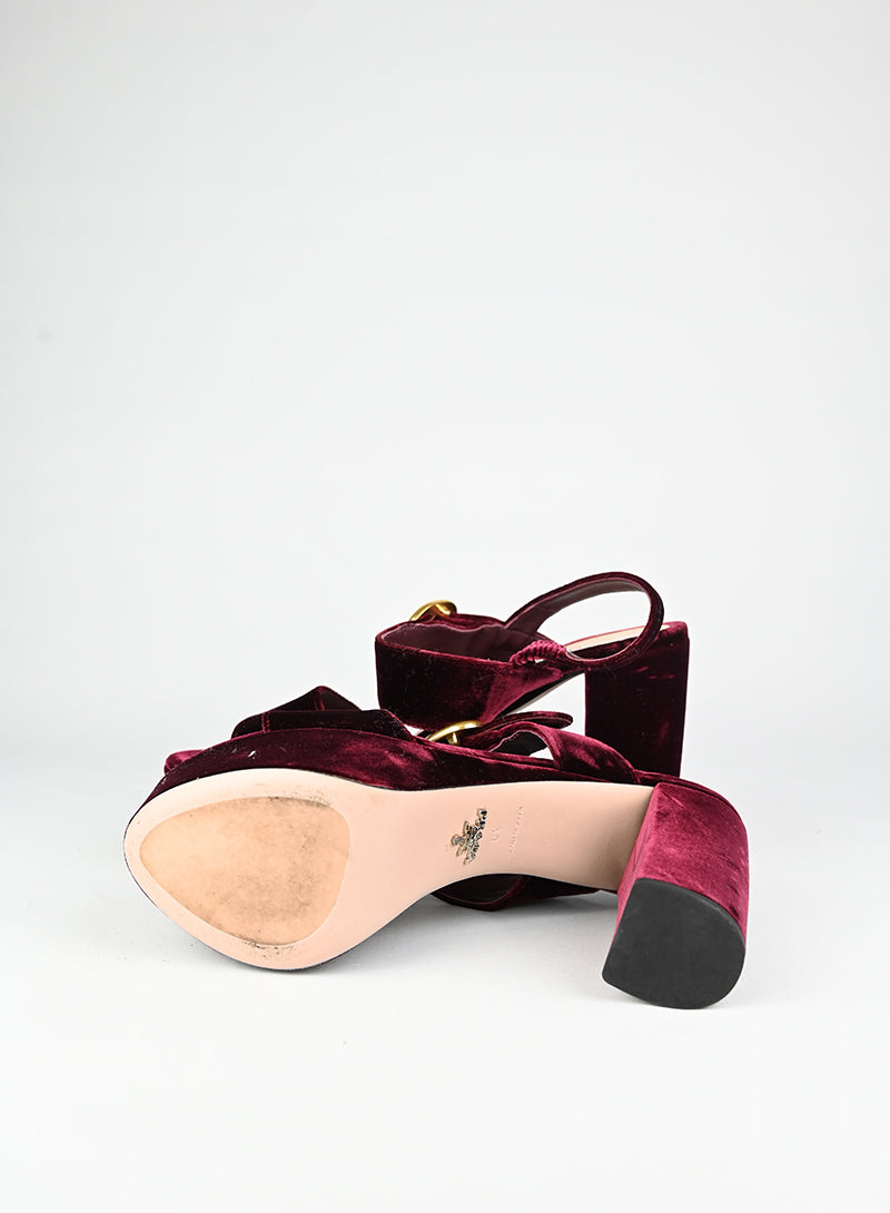 Prada Sandali in velluto bordeaux - N. 39