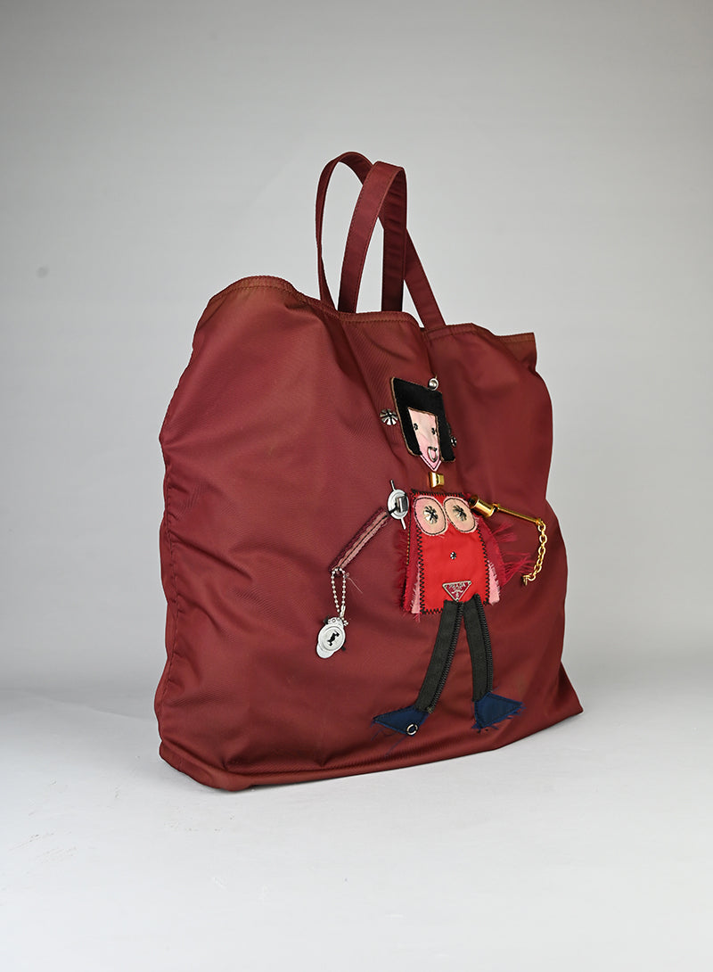 Prada Tote Bag in tela Nylon bordeaux