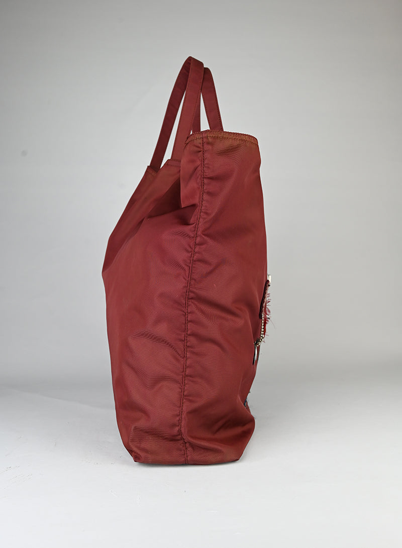 Prada Tote Bag in tela Nylon bordeaux