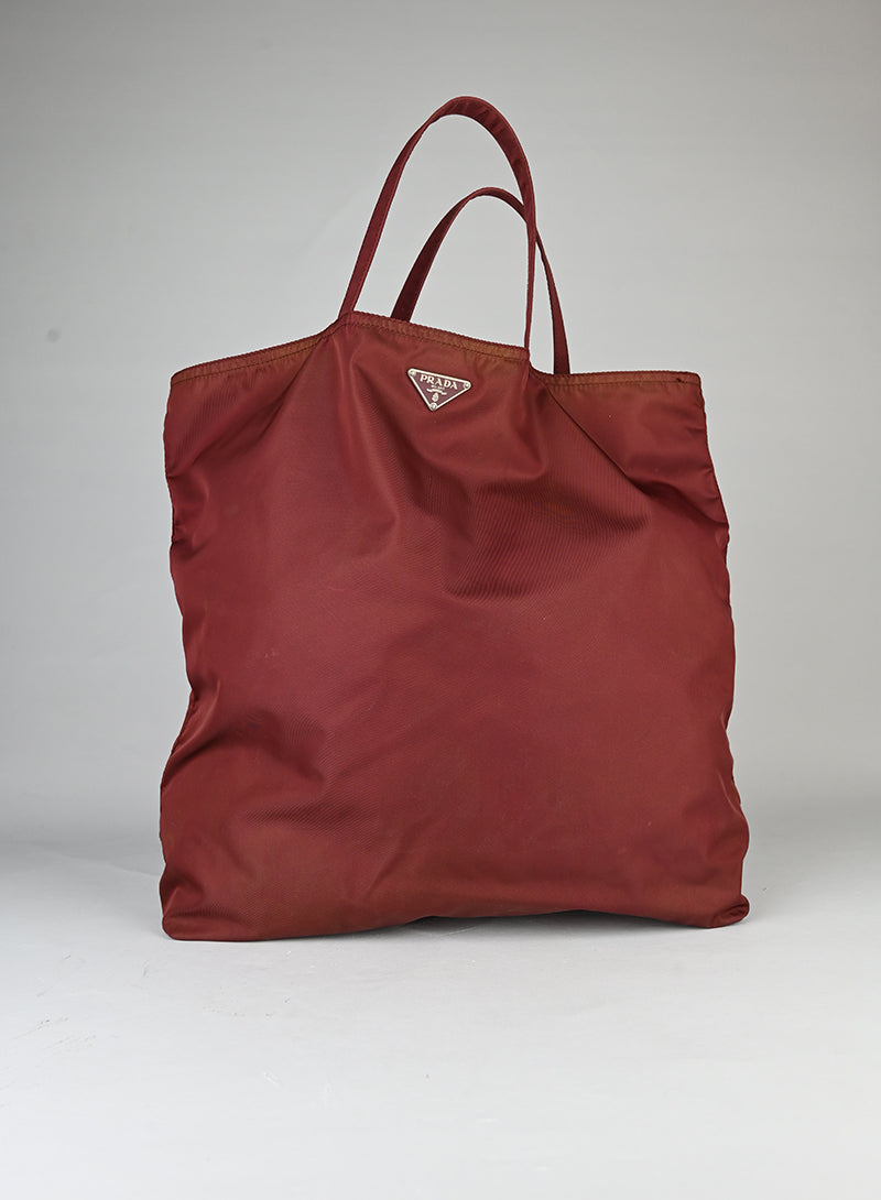 Prada Tote Bag in tela Nylon bordeaux