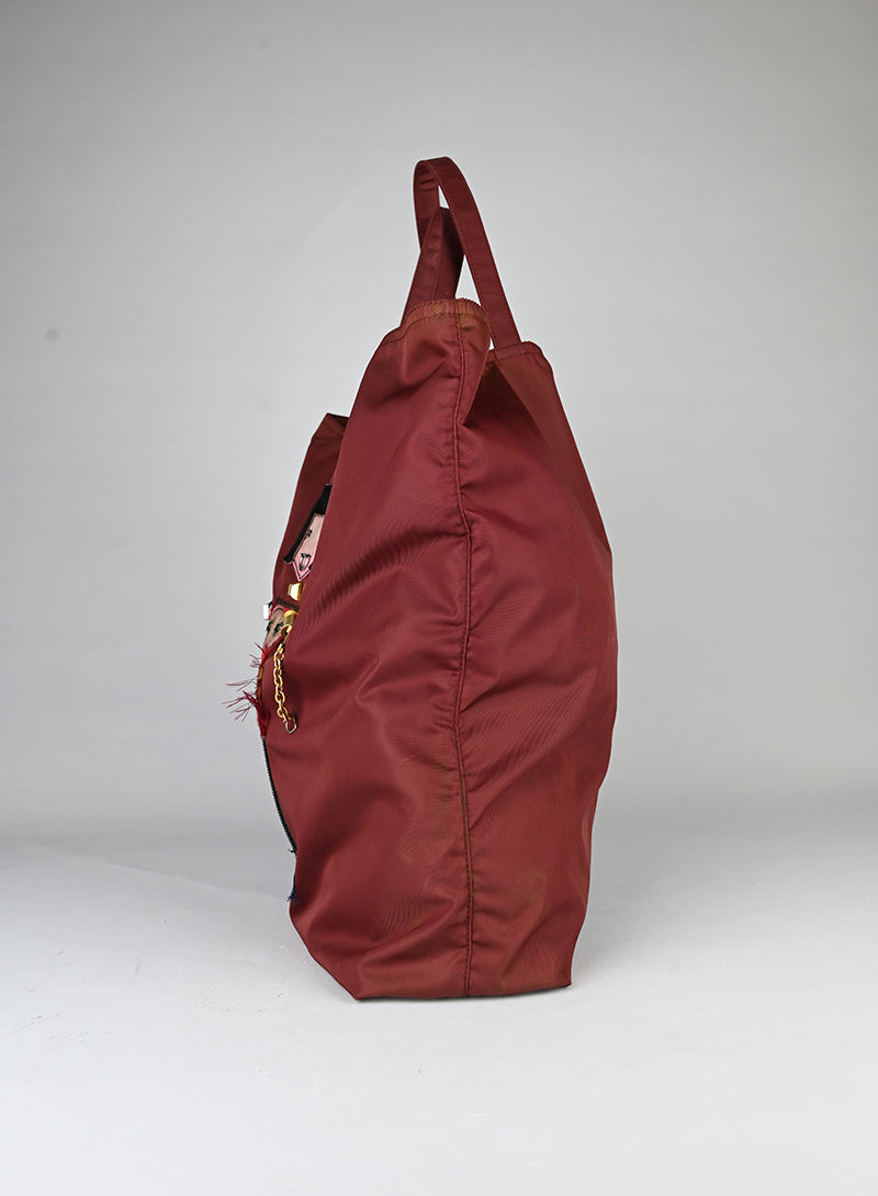 Prada Tote Bag in tela Nylon bordeaux
