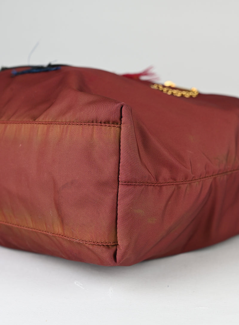 Prada Tote Bag in tela Nylon bordeaux