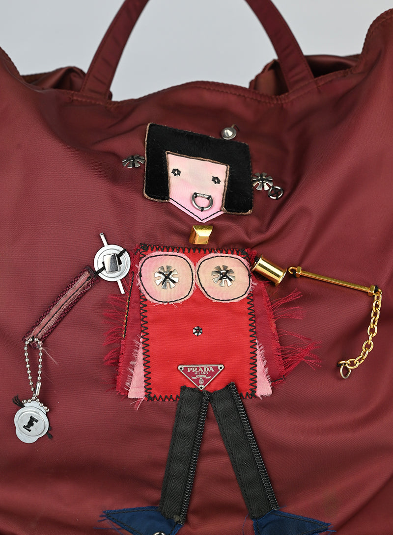 Prada Tote Bag in tela Nylon bordeaux