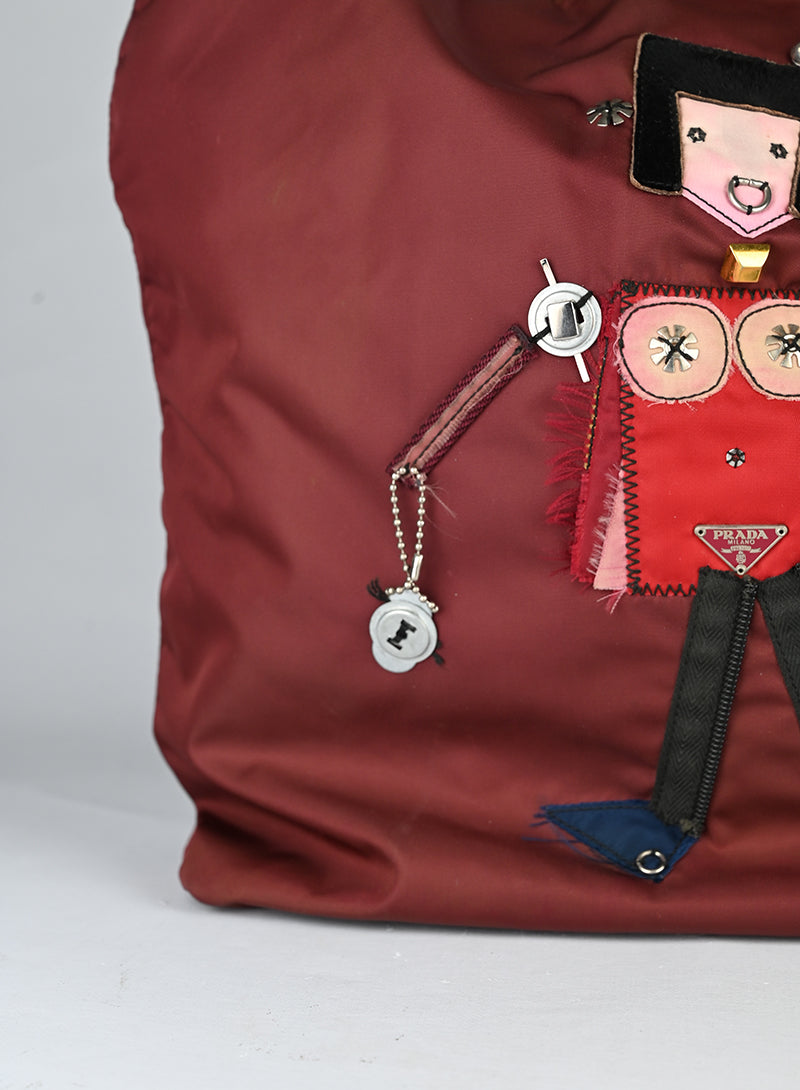 Prada Tote Bag in tela Nylon bordeaux