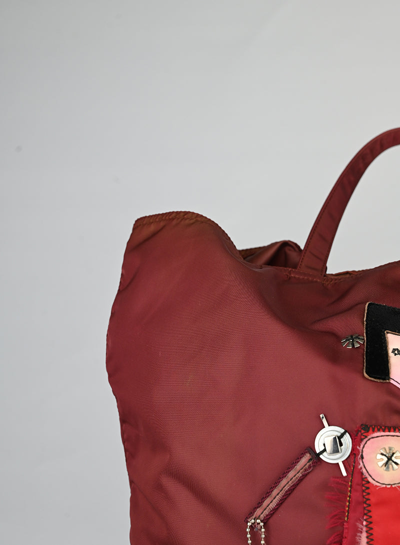 Prada Tote Bag in tela Nylon bordeaux