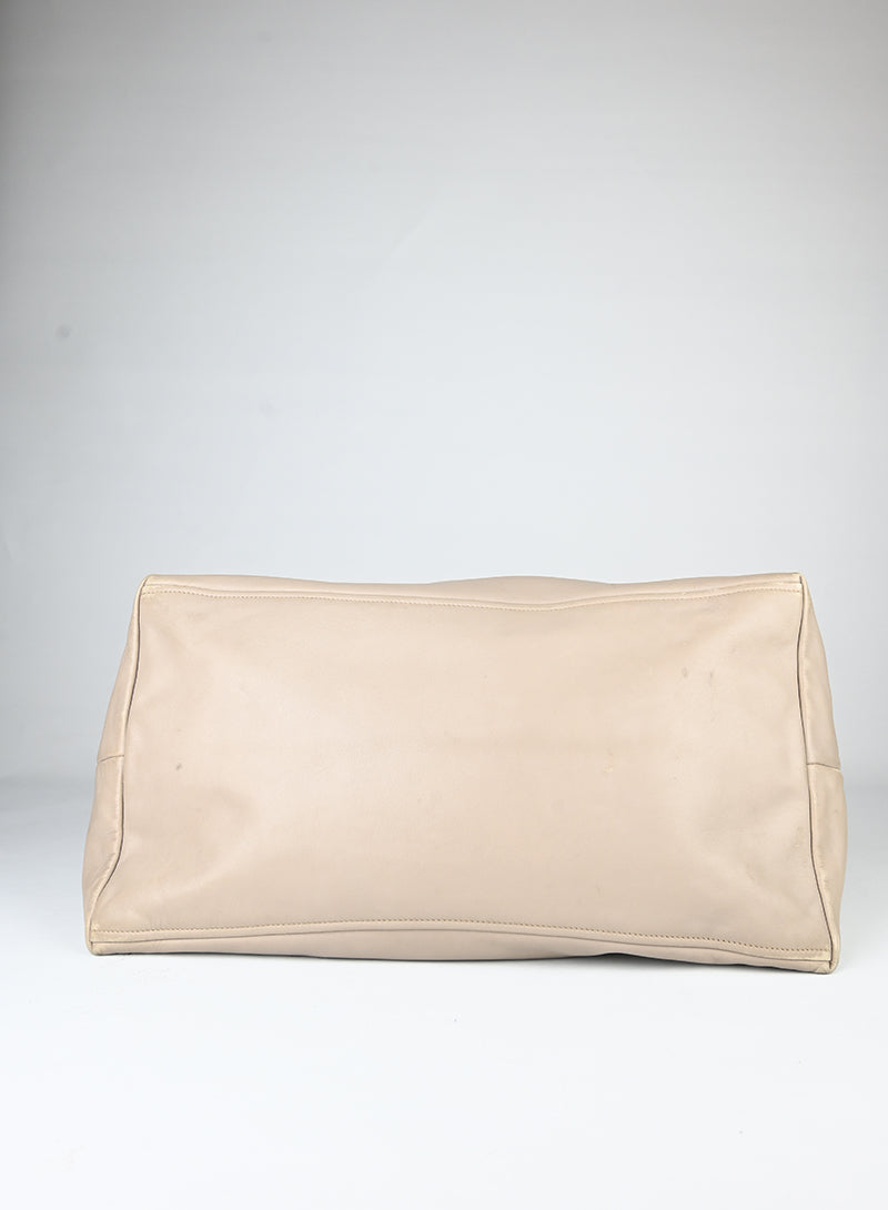 Prada Borsa shopper in pelle beige