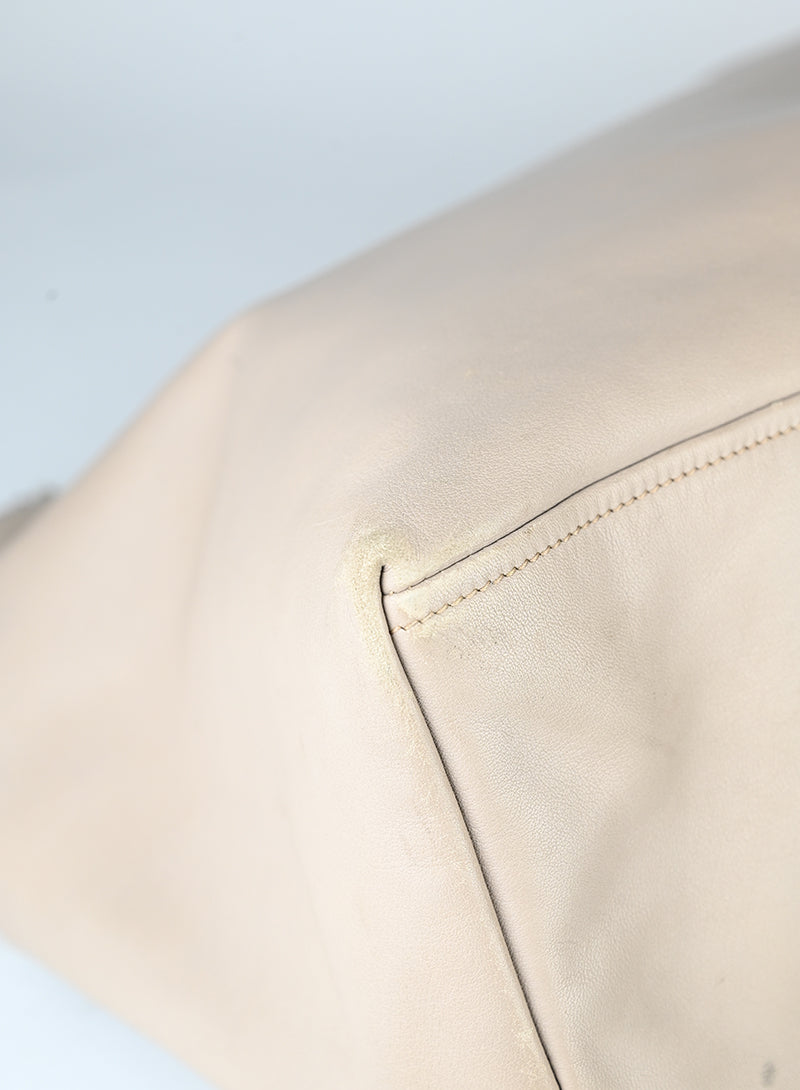 Prada Borsa shopper in pelle beige
