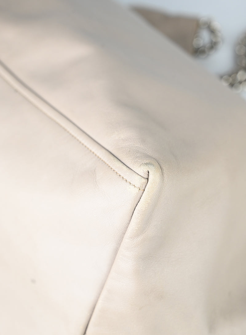 Prada Borsa shopper in pelle beige