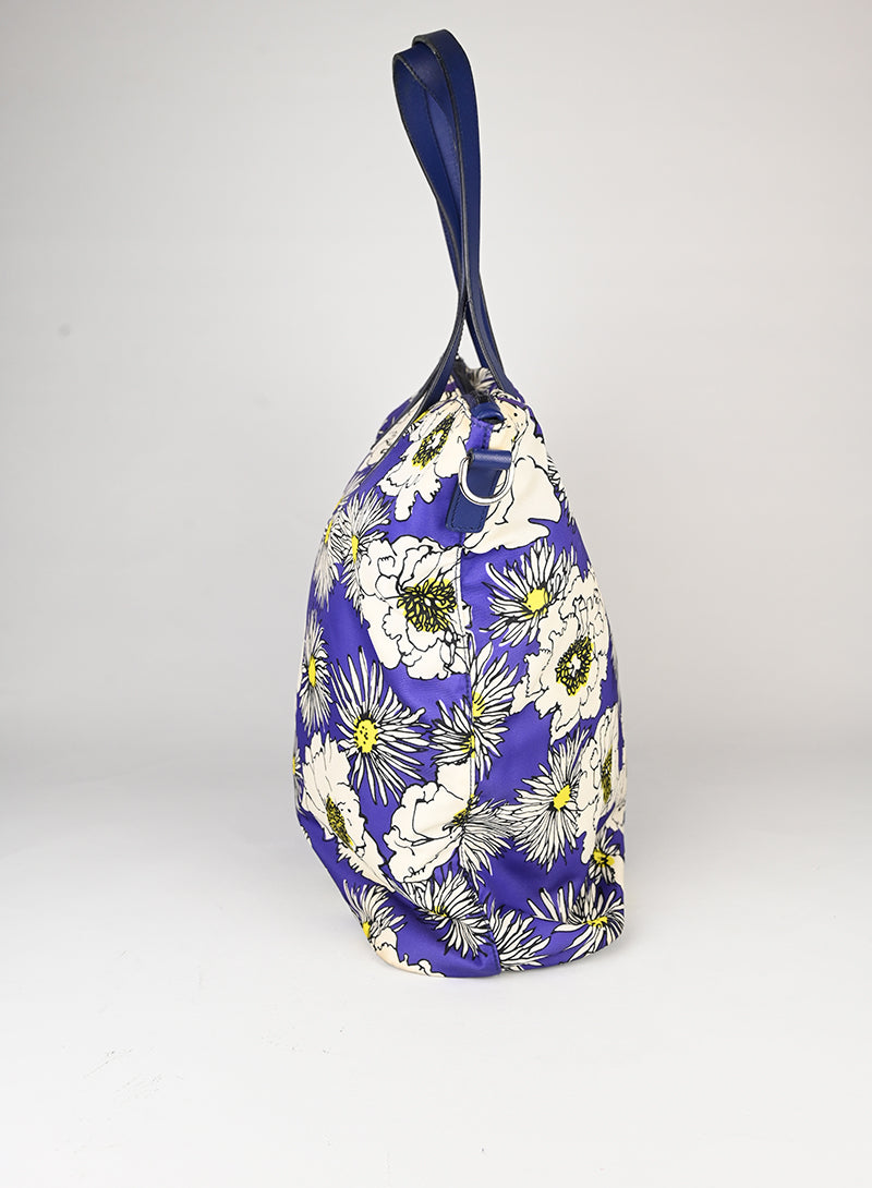 Prada Shopper in Nylon con Margherite