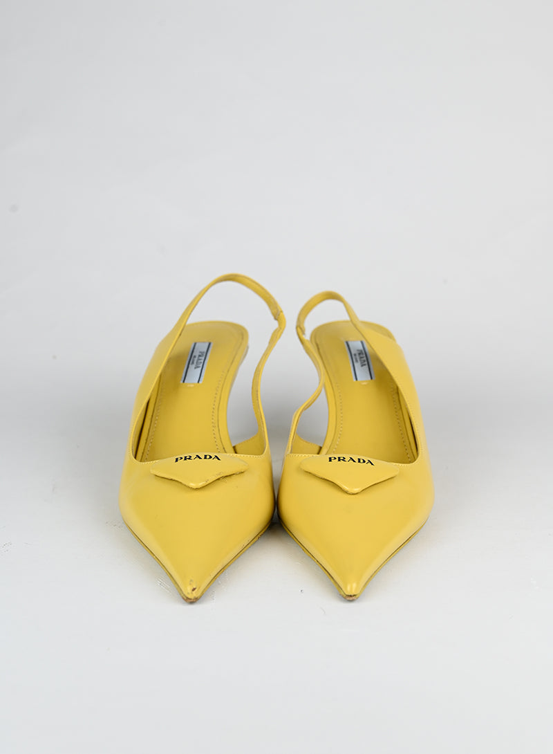 Prada Slingback in pelle gialla - N. 39