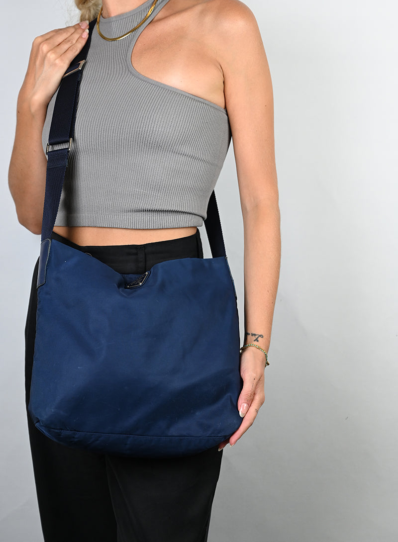Brada Borsa in tela Nylon blu