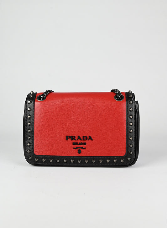 Prada Borsa in pelle rossa e nera