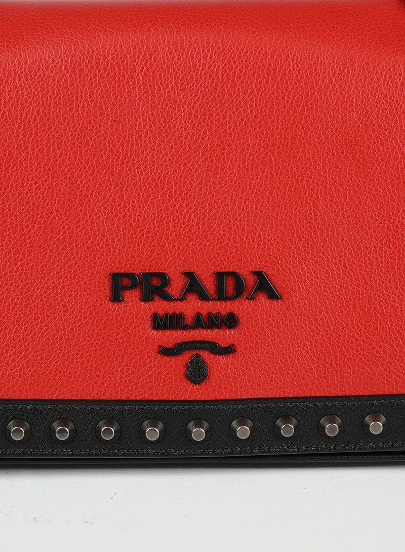 Prada Borsa in pelle rossa e nera