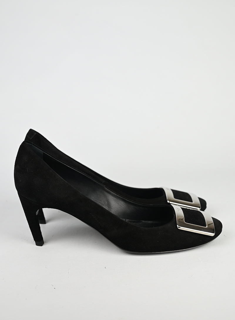 Roger Vivier Décolleté Suede Nero - N. 38 ½