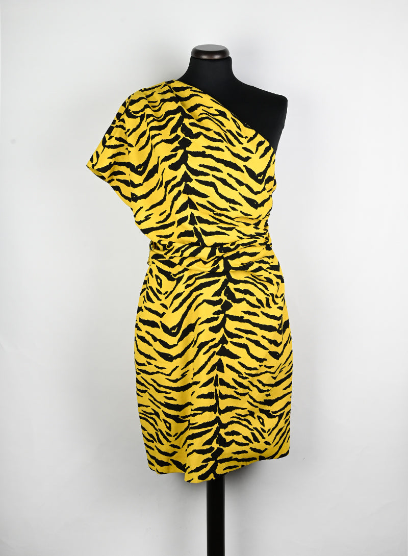 Saint Laurent Abito animalier giallo e nero - Tg. 40