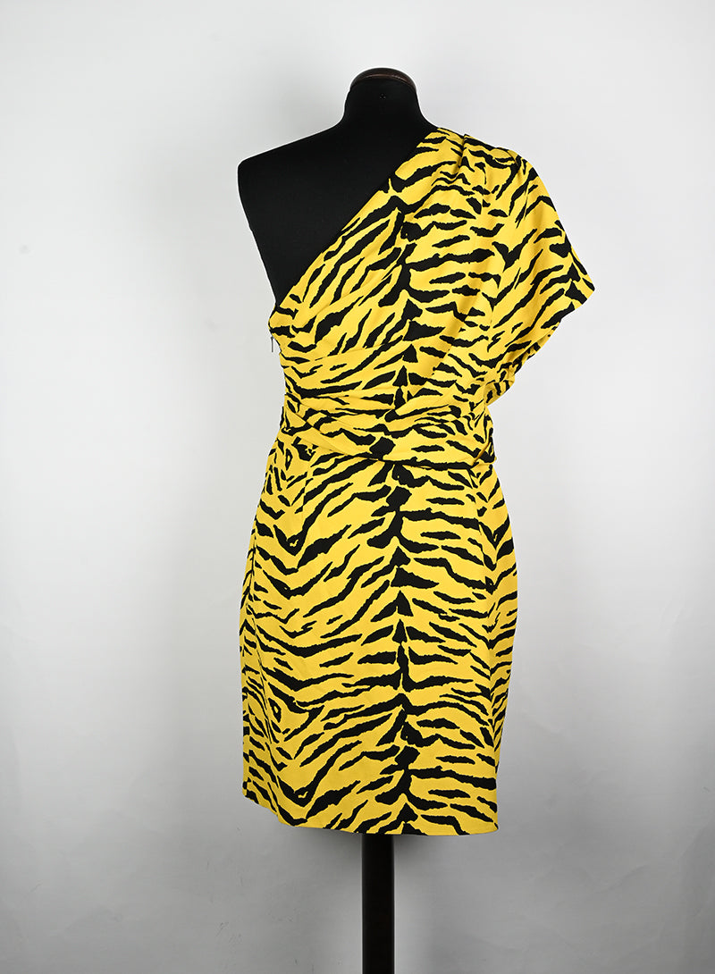 Saint Laurent Abito animalier giallo e nero - Tg. 40