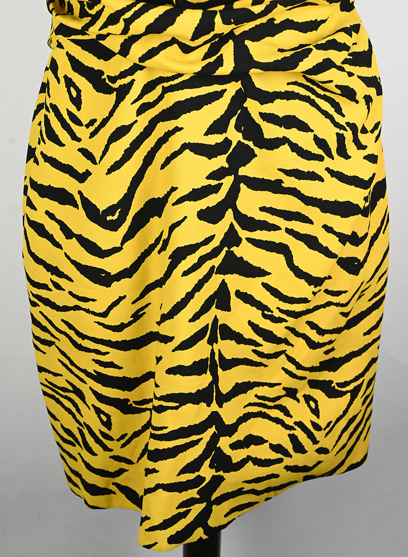 Saint Laurent Abito animalier giallo e nero - Tg. 40