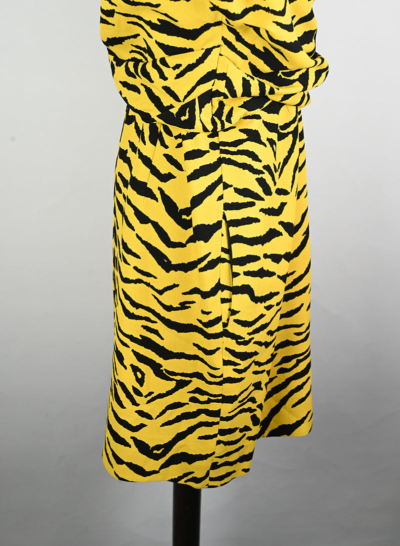 Saint Laurent Abito animalier giallo e nero - Tg. 40
