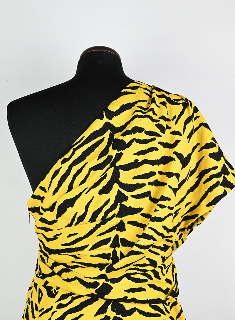 Saint Laurent Abito animalier giallo e nero - Tg. 40