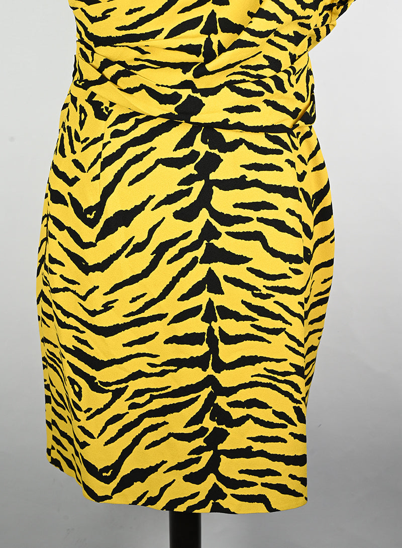 Saint Laurent Abito animalier giallo e nero - Tg. 40