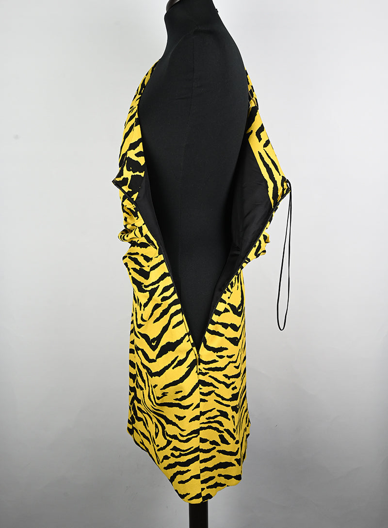 Saint Laurent Abito animalier giallo e nero - Tg. 40