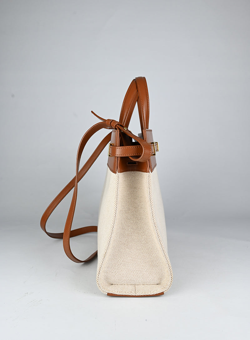Saint Laurent Borsa Manhattan in canvas beige