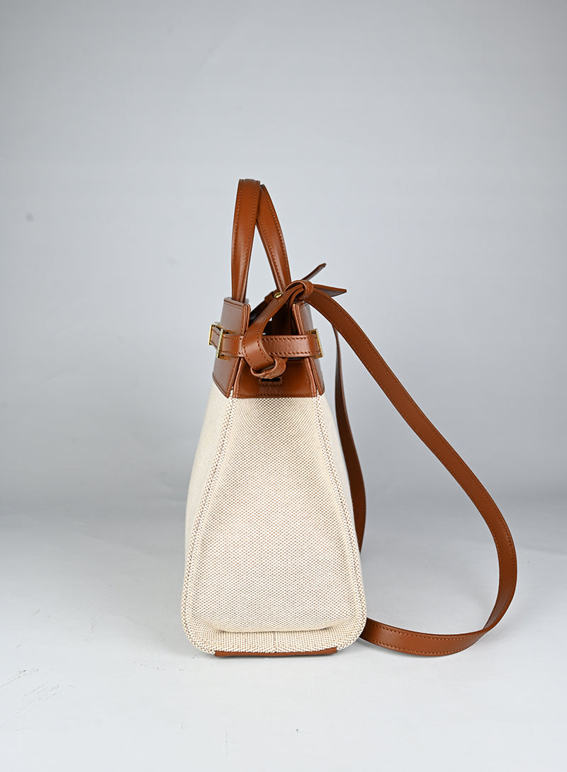 Saint Laurent Borsa Manhattan in canvas beige