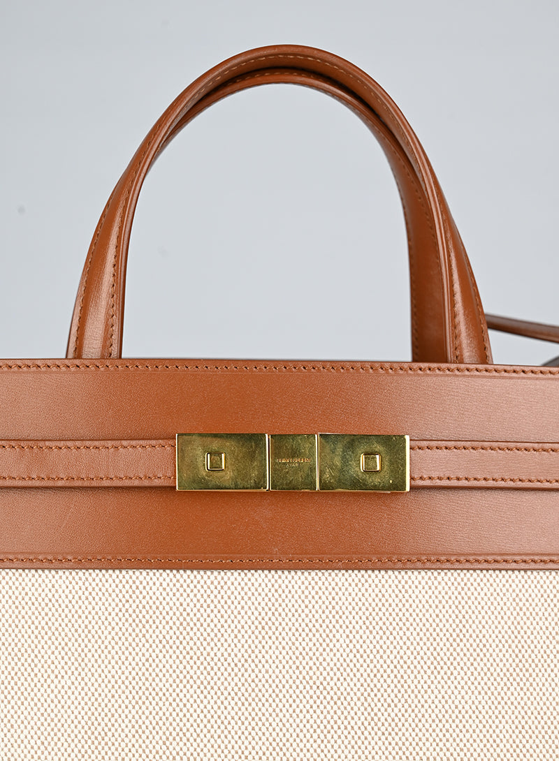 Saint Laurent Borsa Manhattan in canvas beige