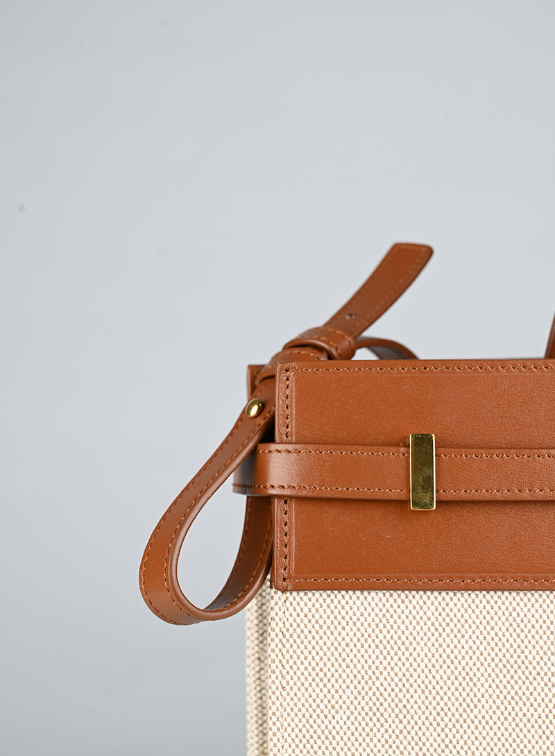 Saint Laurent Borsa Manhattan in canvas beige