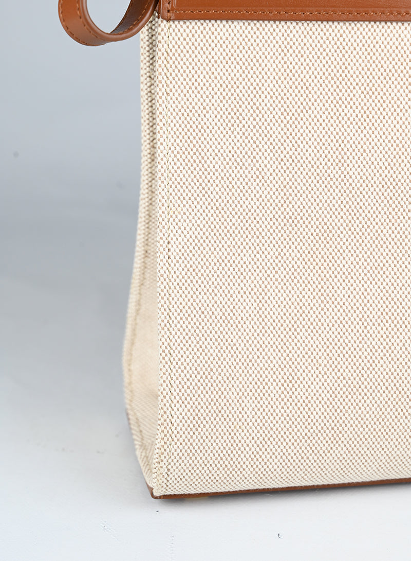 Saint Laurent Borsa Manhattan in canvas beige