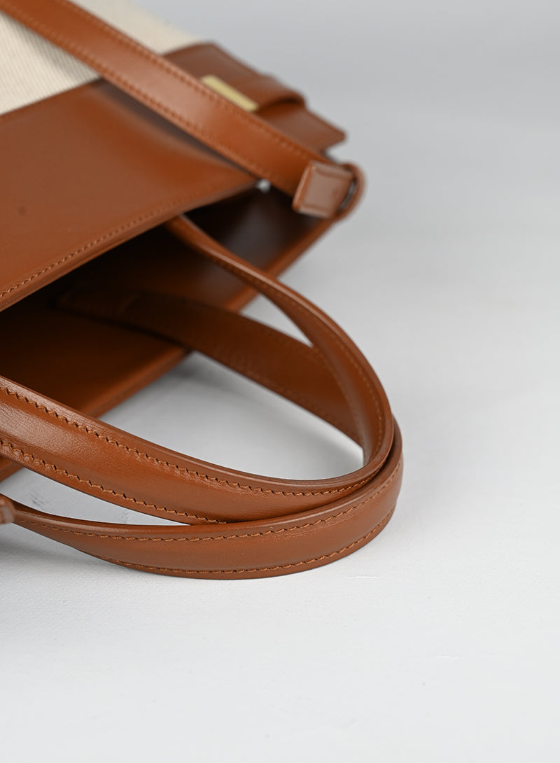 Saint Laurent Borsa Manhattan in canvas beige