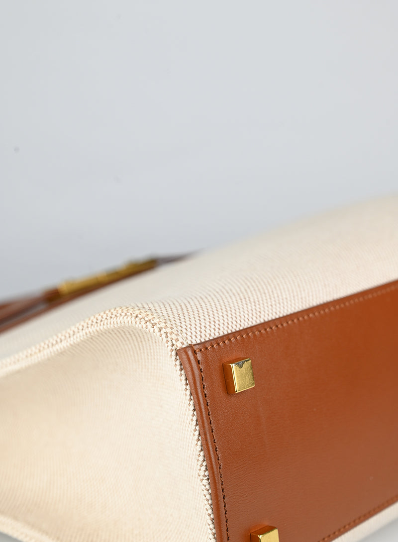 Saint Laurent Borsa Manhattan in canvas beige