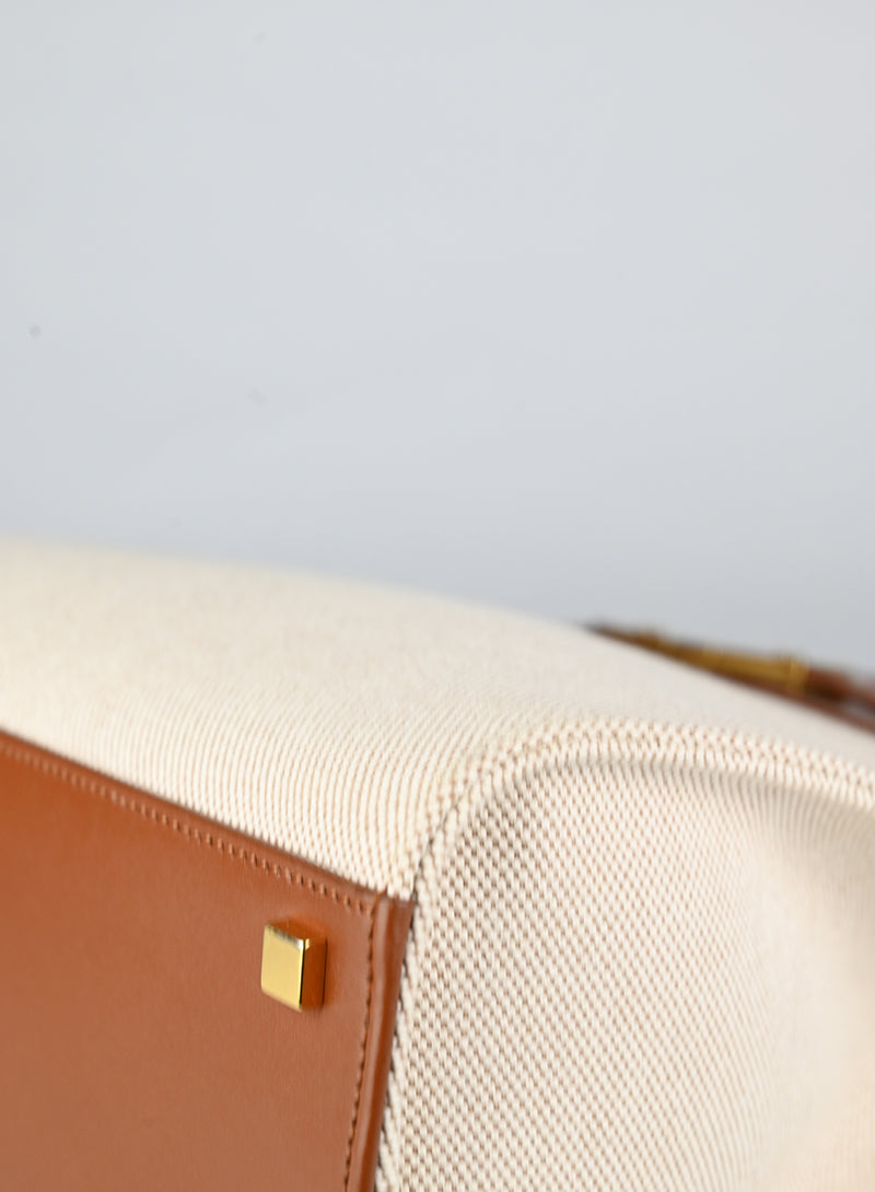 Saint Laurent Borsa Manhattan in canvas beige