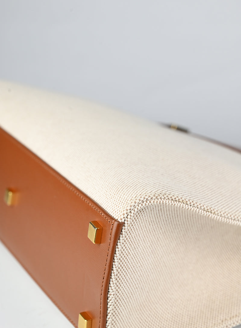 Saint Laurent Borsa Manhattan in canvas beige