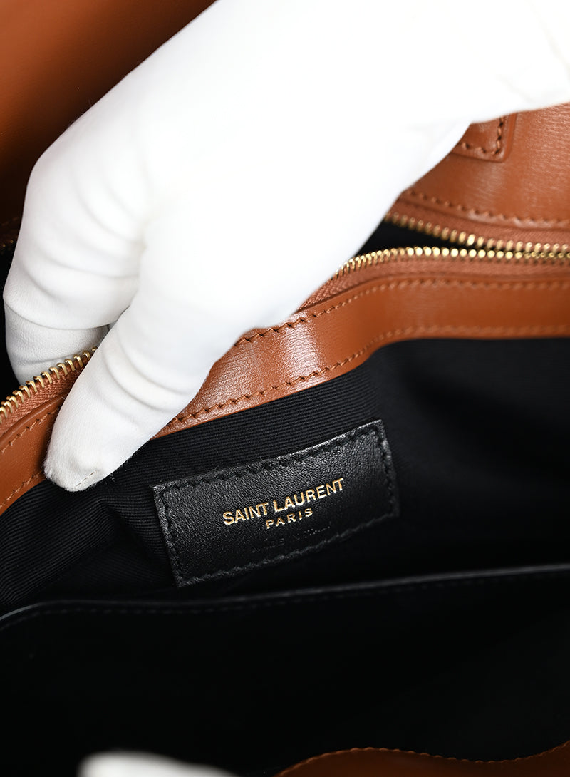 Saint Laurent Borsa Manhattan in canvas beige